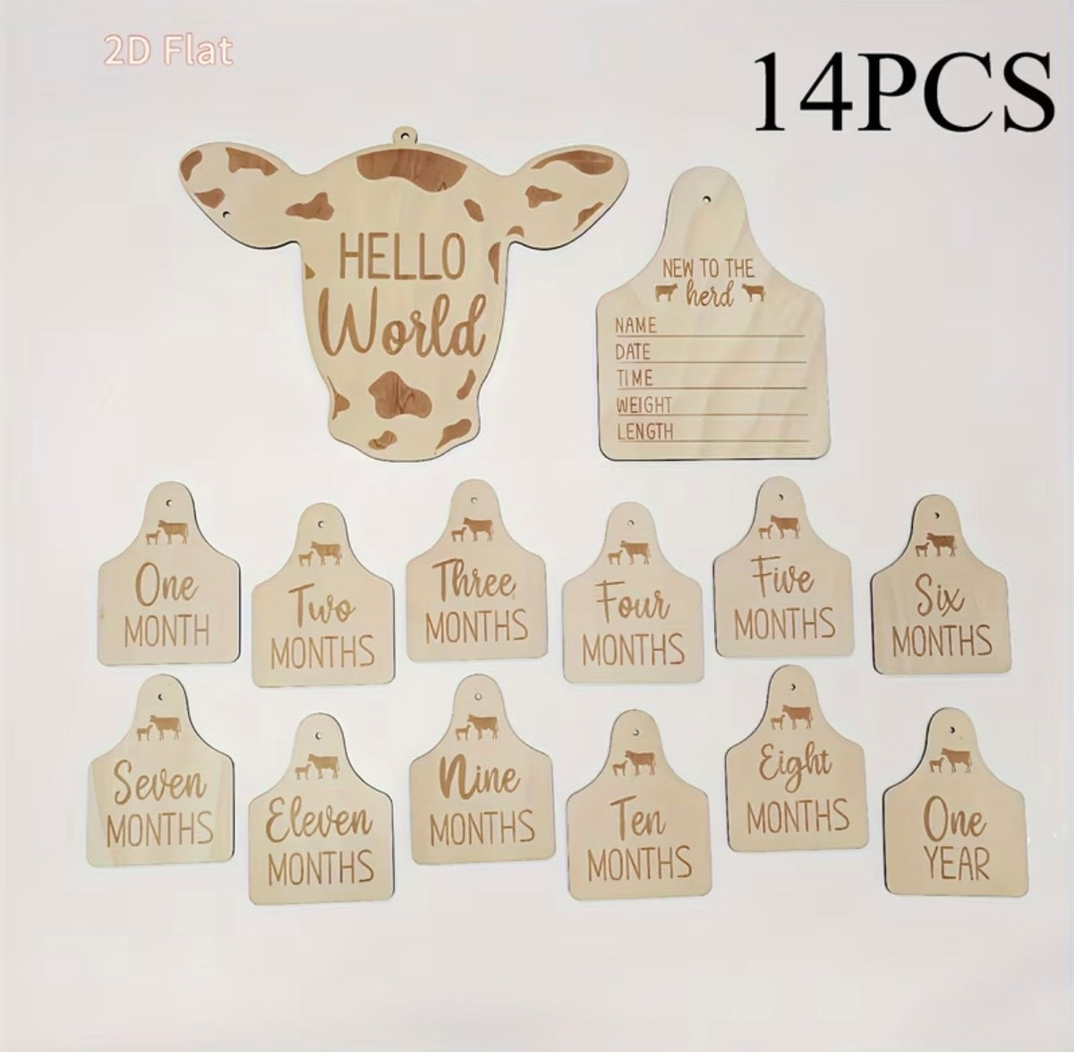 Baby “Hello world” Milestone Plaques