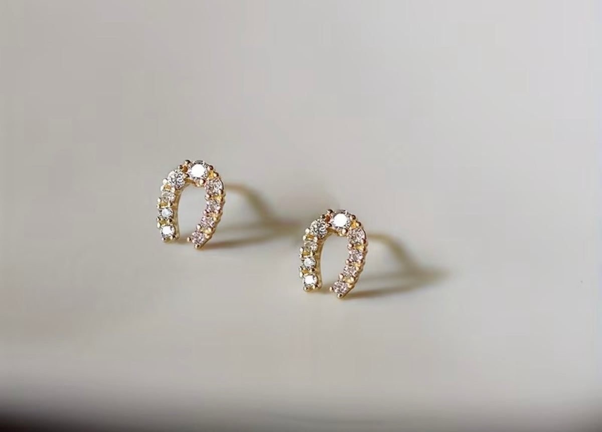 Gold Horse Shoe Earings