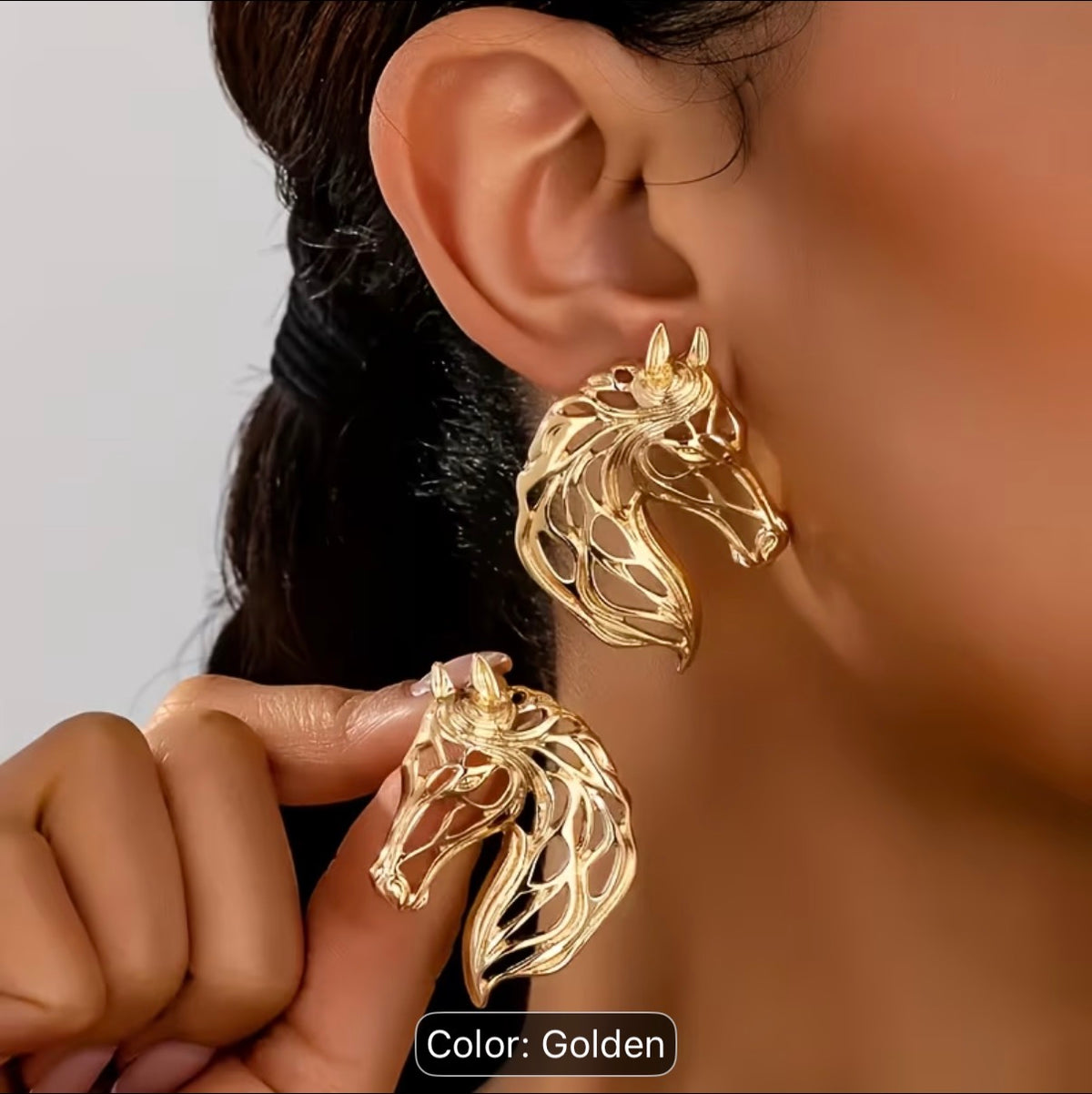 Horse Gold Earings