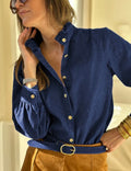 Long sleeve denim blouse