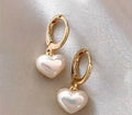 Pearl Heart Earings