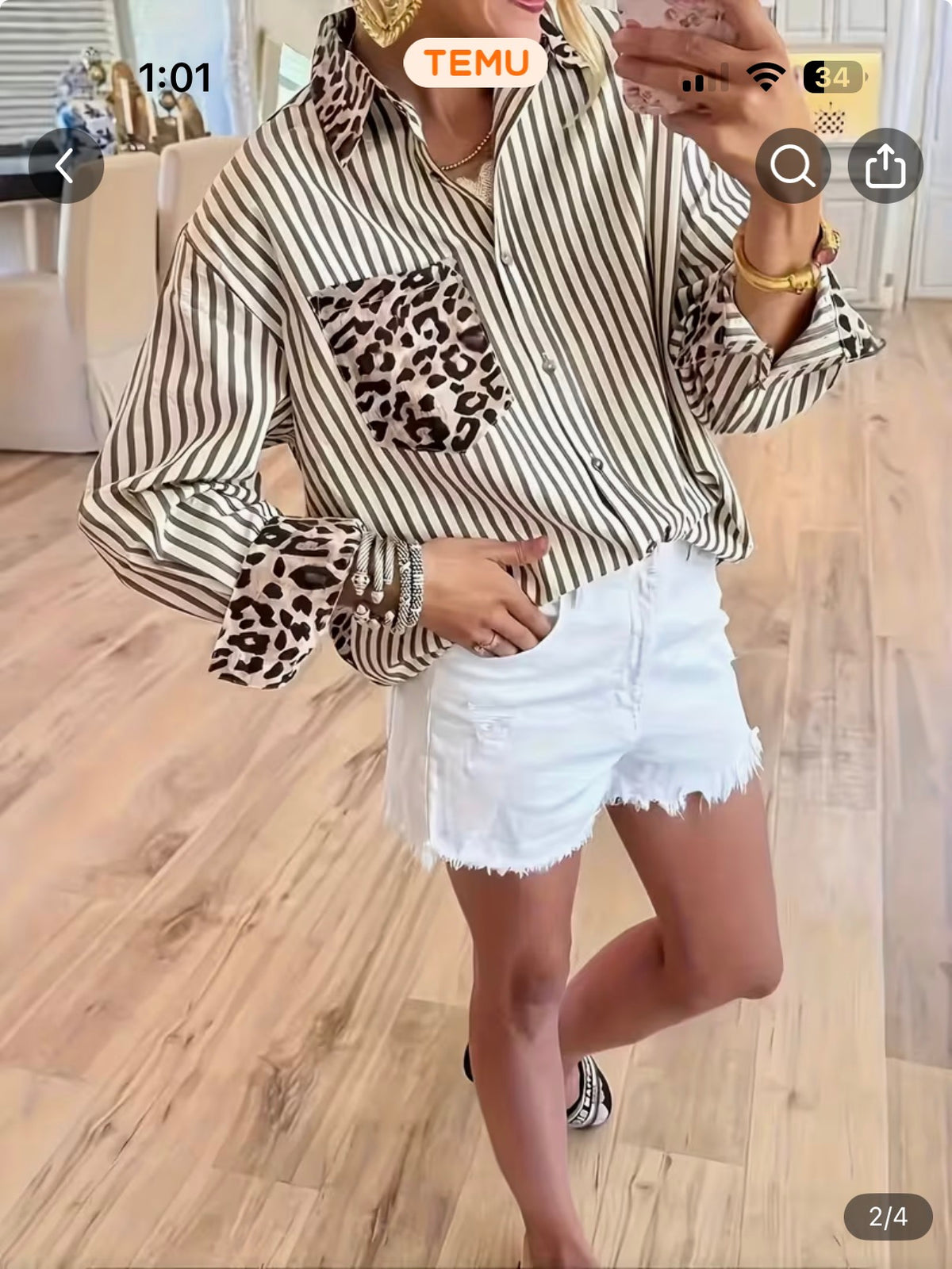 Long sleeve striped blouse