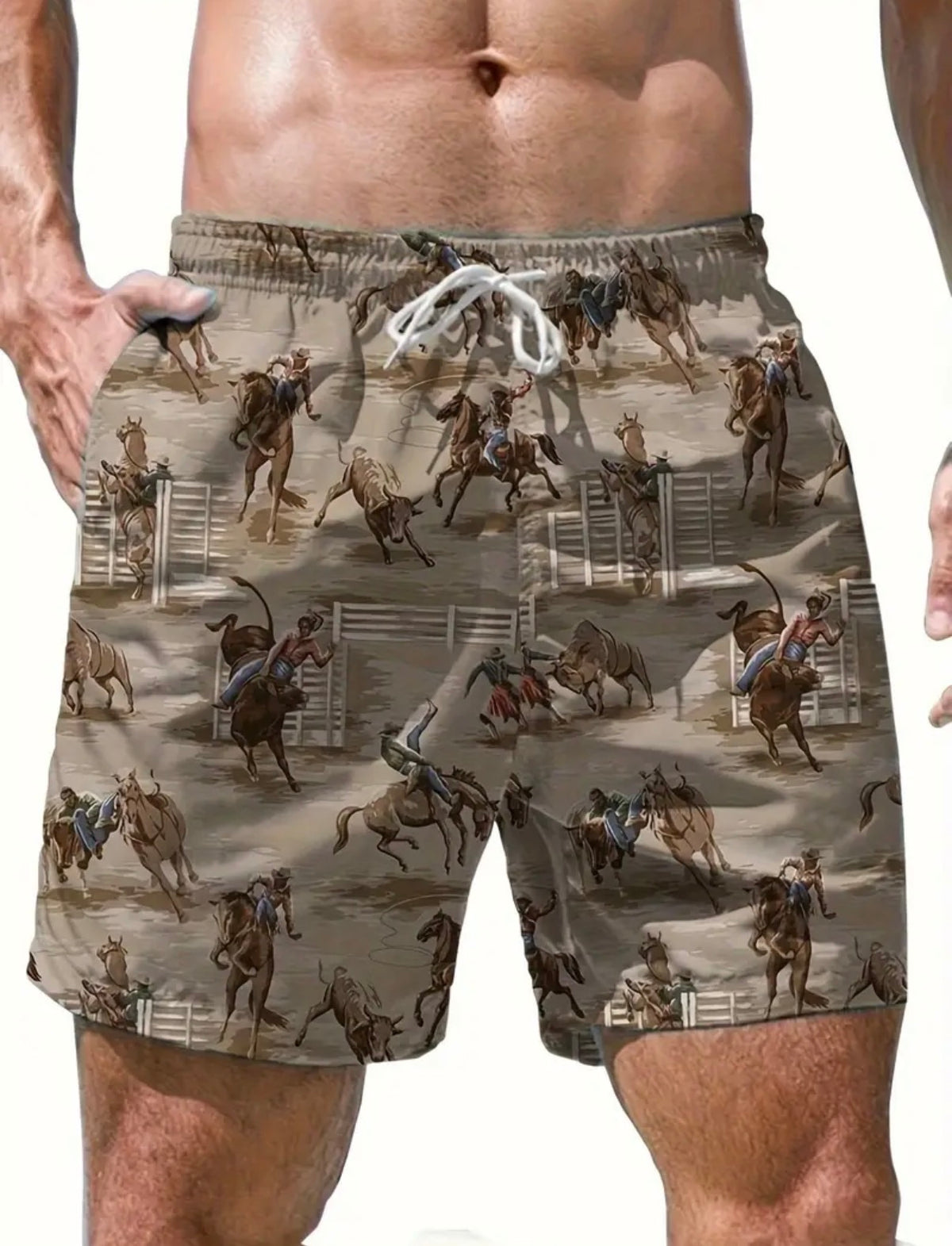 Cowboy pattern shorts