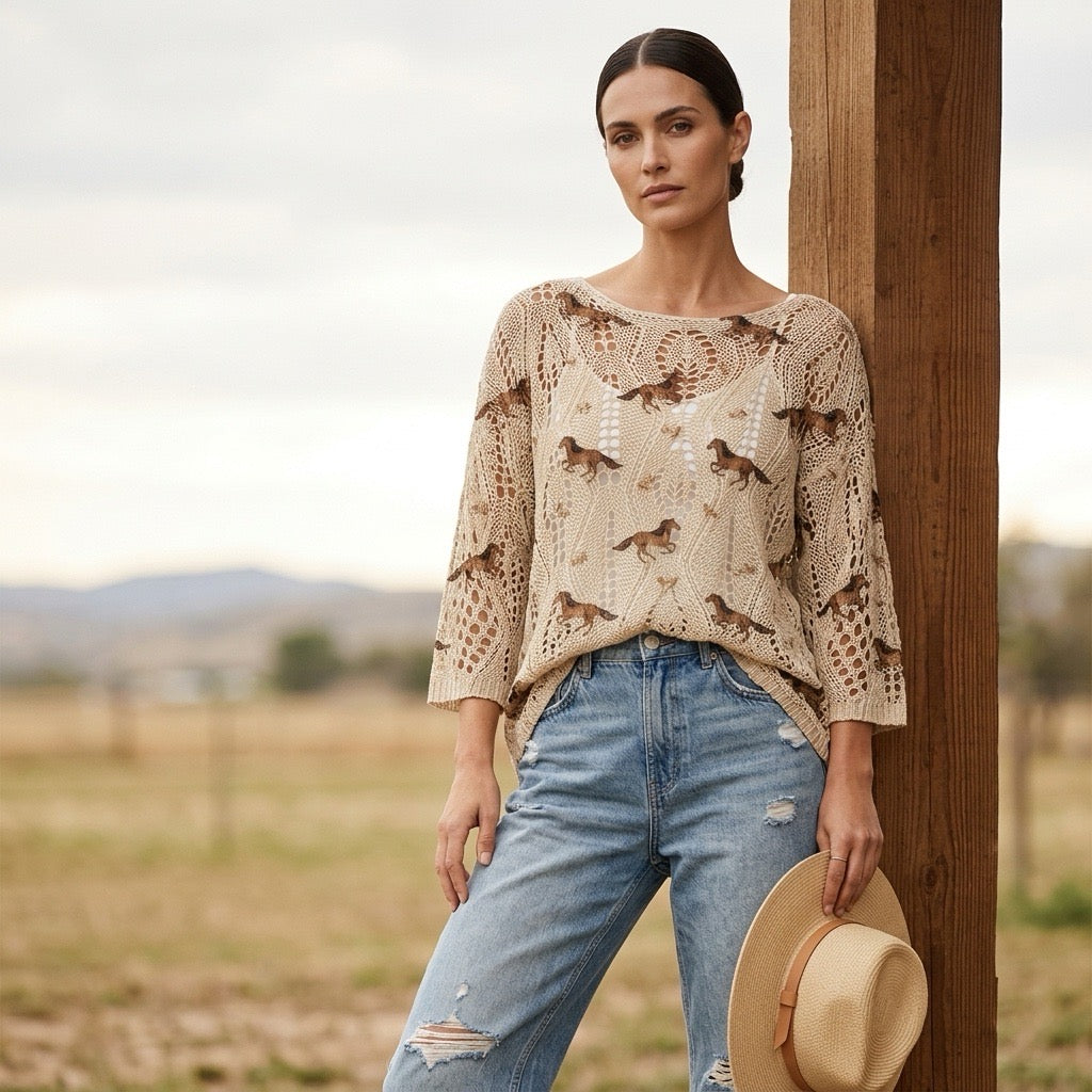 Horse Pattern Women’s Printed Cover-Up