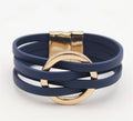 Blue Leather Bracelet