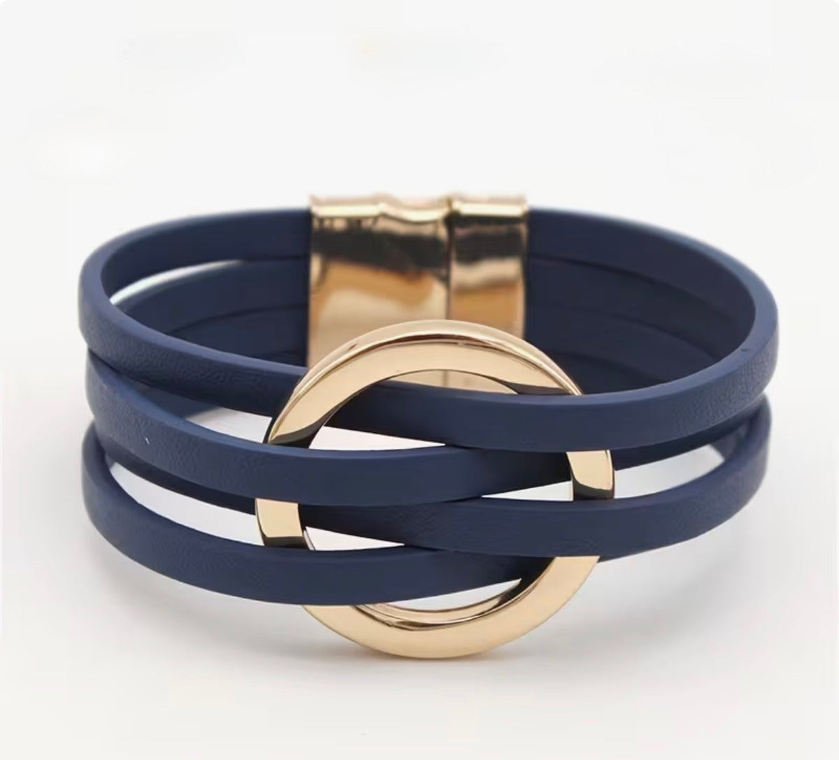 Blue Leather Bracelet
