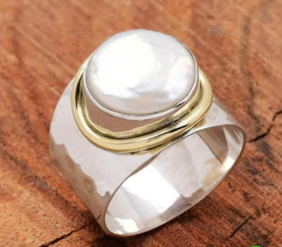 Vintage Silvery Imitation Pearl Ring
