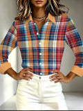 Scottish plaid Long sleeve Blouse