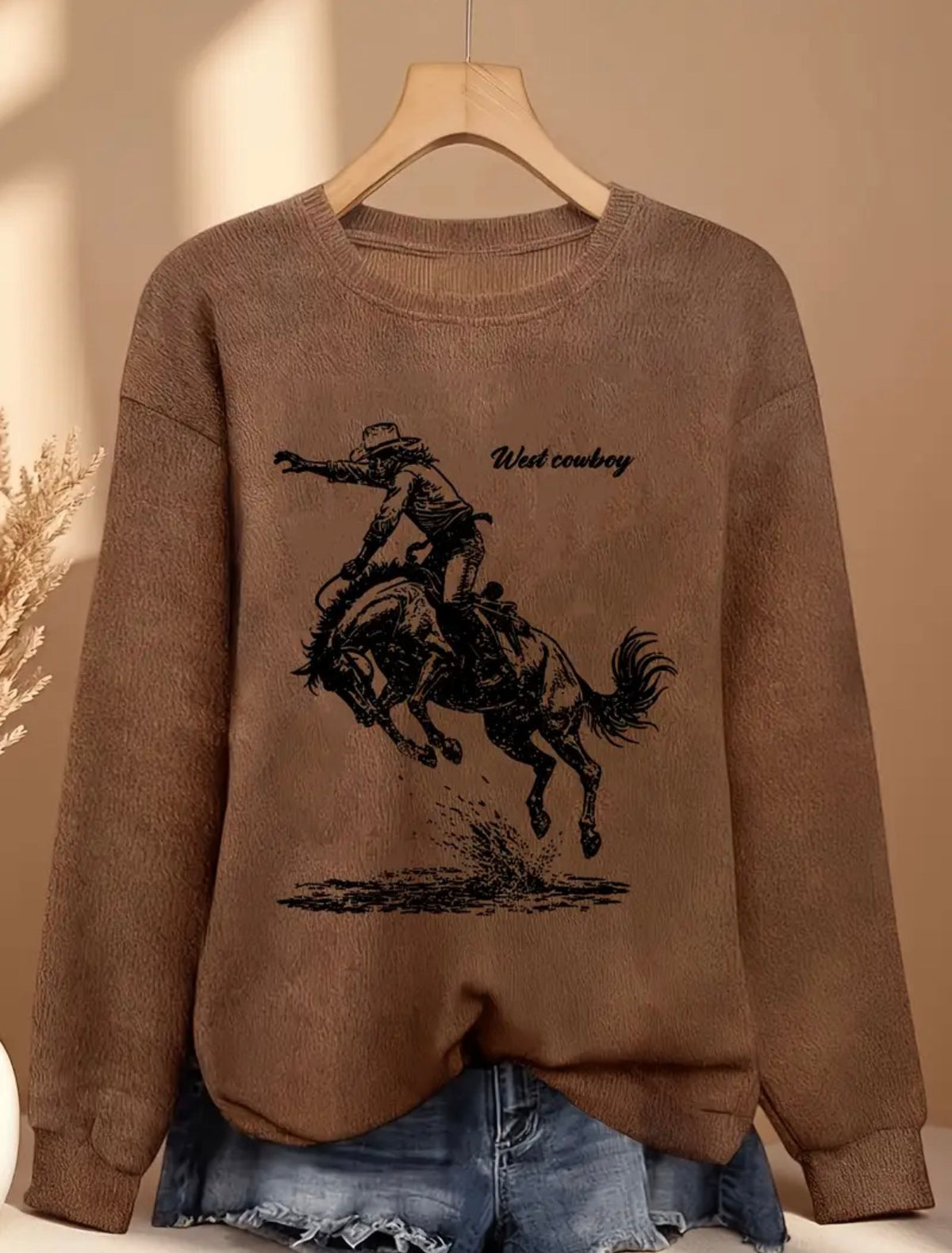Western Cowboy Horse Sweater