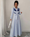 European/American Commuter Style Long-Sleeve Dress