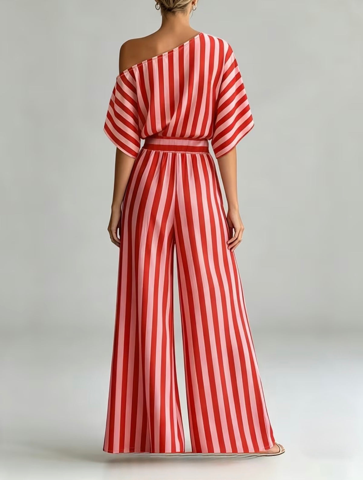 Bohemian Style off-Shoulder Striped 2 pcs Set