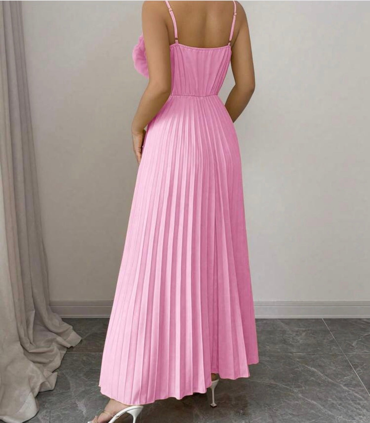 French Elegant Floral Sash Dress